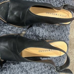 Lucky Brand Black Leather wedges